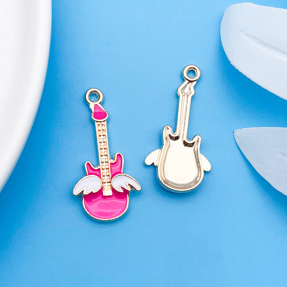 Wholesale Rose Red Drip Oil Cartoon Alloy DIY Necklace Bracelet Pendant